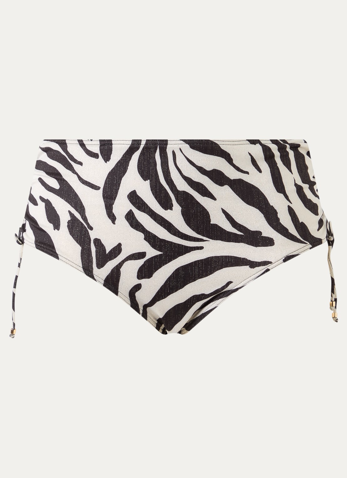 PrimaDonna Dalice hipster bikinislip met zebraprint en lurex - voorkant wit