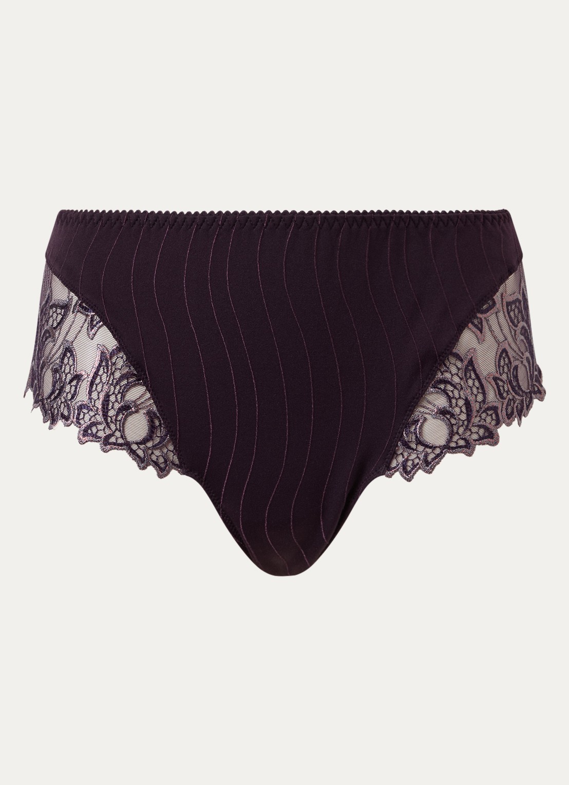 PrimaDonna Deauville tanga met kant - voorkant 3 paars