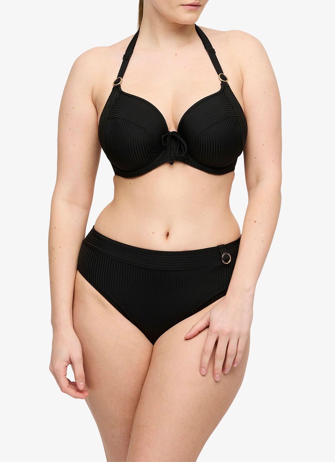 PrimaDonna Delray hipster bikinislip met structuur - voorkant 2 zwart