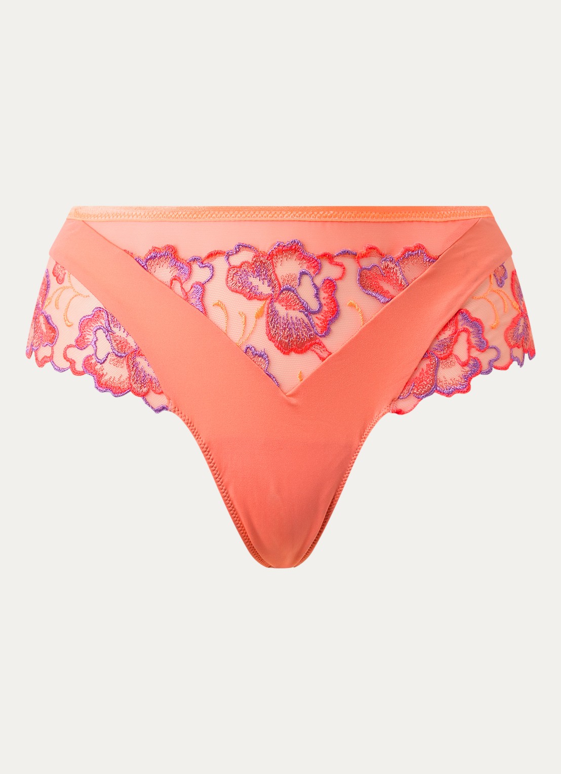PrimaDonna Devdaha string met kant - voorkant 2 oranje