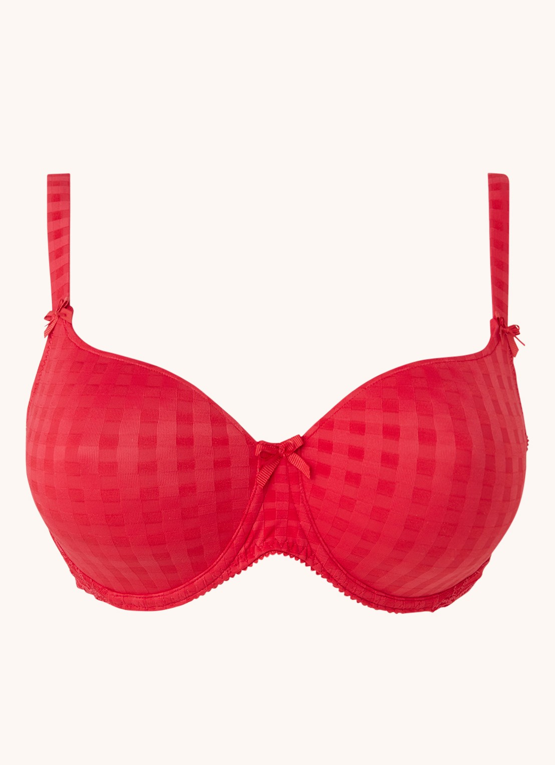 PrimaDonna Madison voorgevormde beugel bh met ruitdessin - voorkant 3 rood
