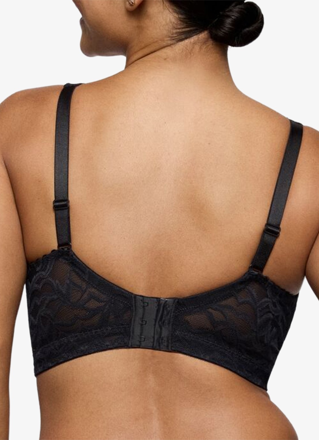 PrimaDonna Miyara bralette van mesh met borduring - achterkant zwart