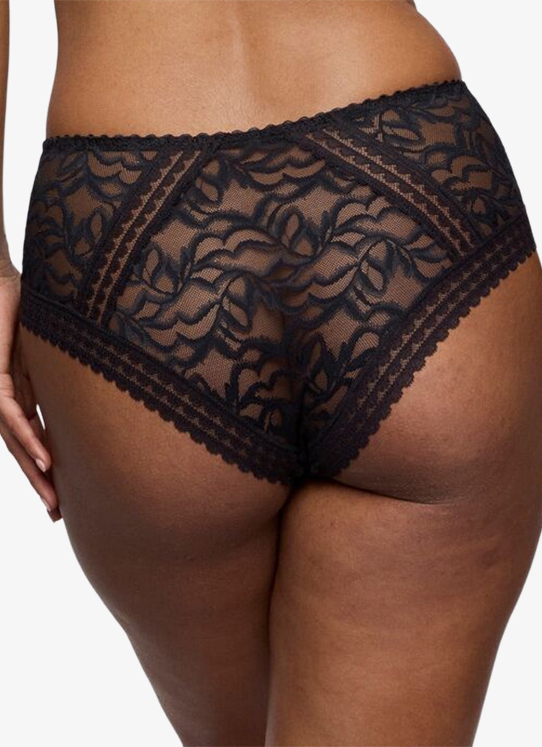 PrimaDonna Miyara slip van mesh met borduring - achterkant 3 zwart