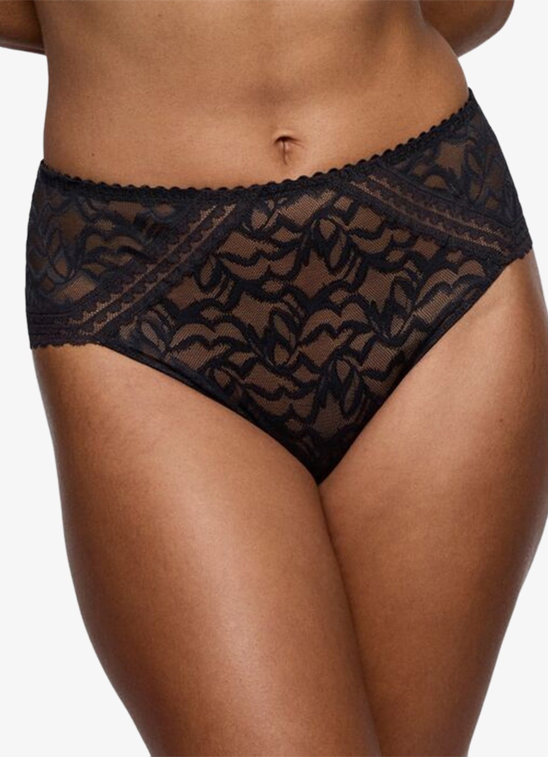 PrimaDonna Miyara slip van mesh met borduring - detail zwart