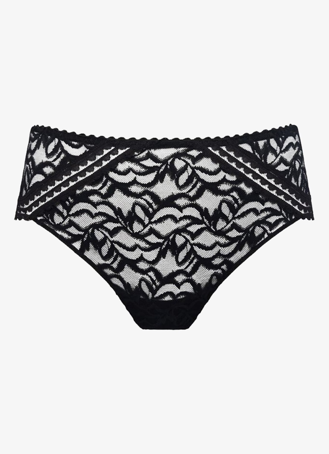 PrimaDonna Miyara slip van mesh met borduring - voorkant 4 zwart