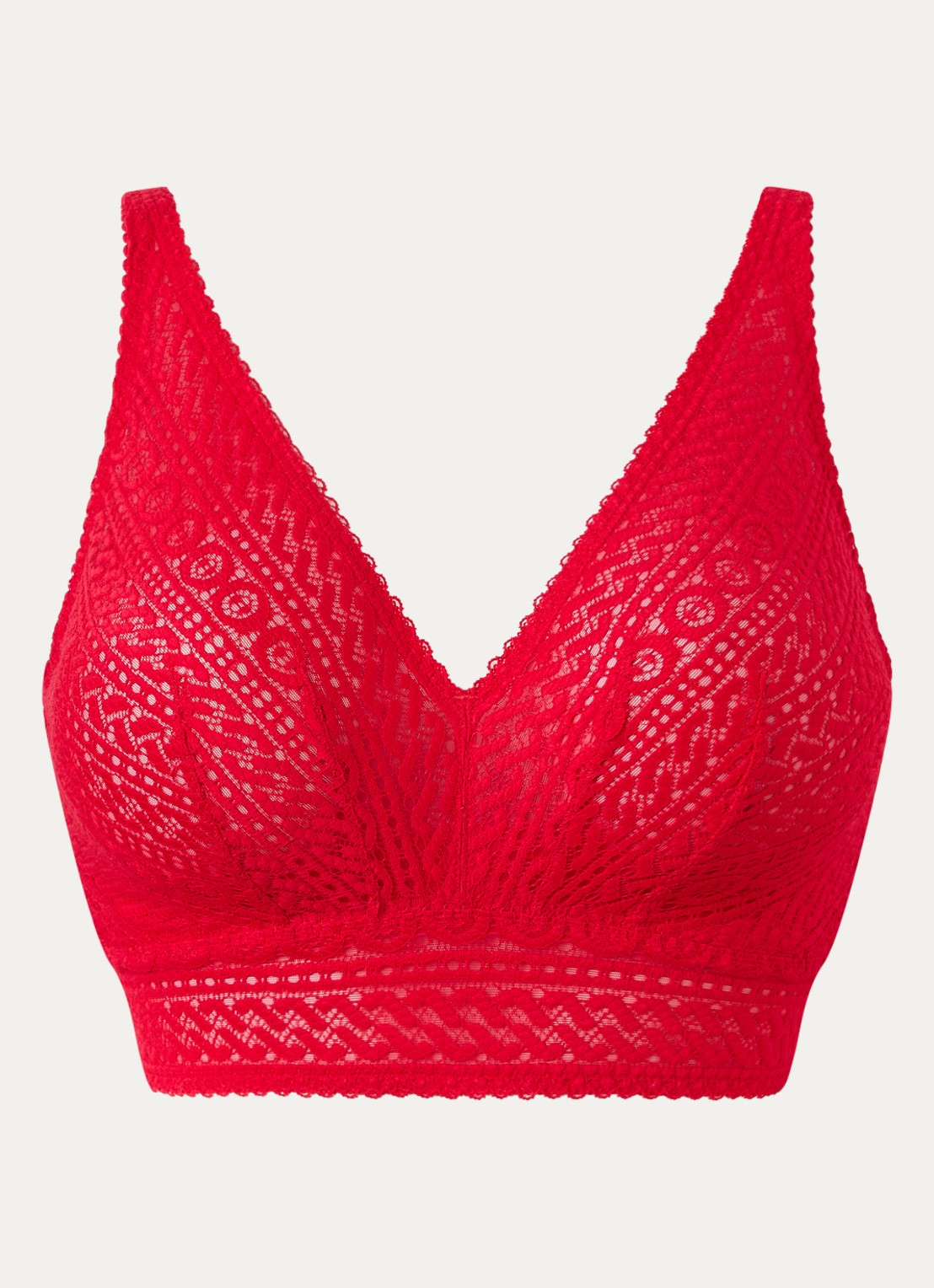 PrimaDonna Montara bralette van kant - voorkant rood