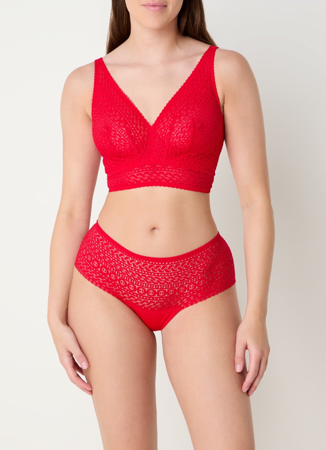 PrimaDonna Montara bralette van kant - voorkant 2 rood