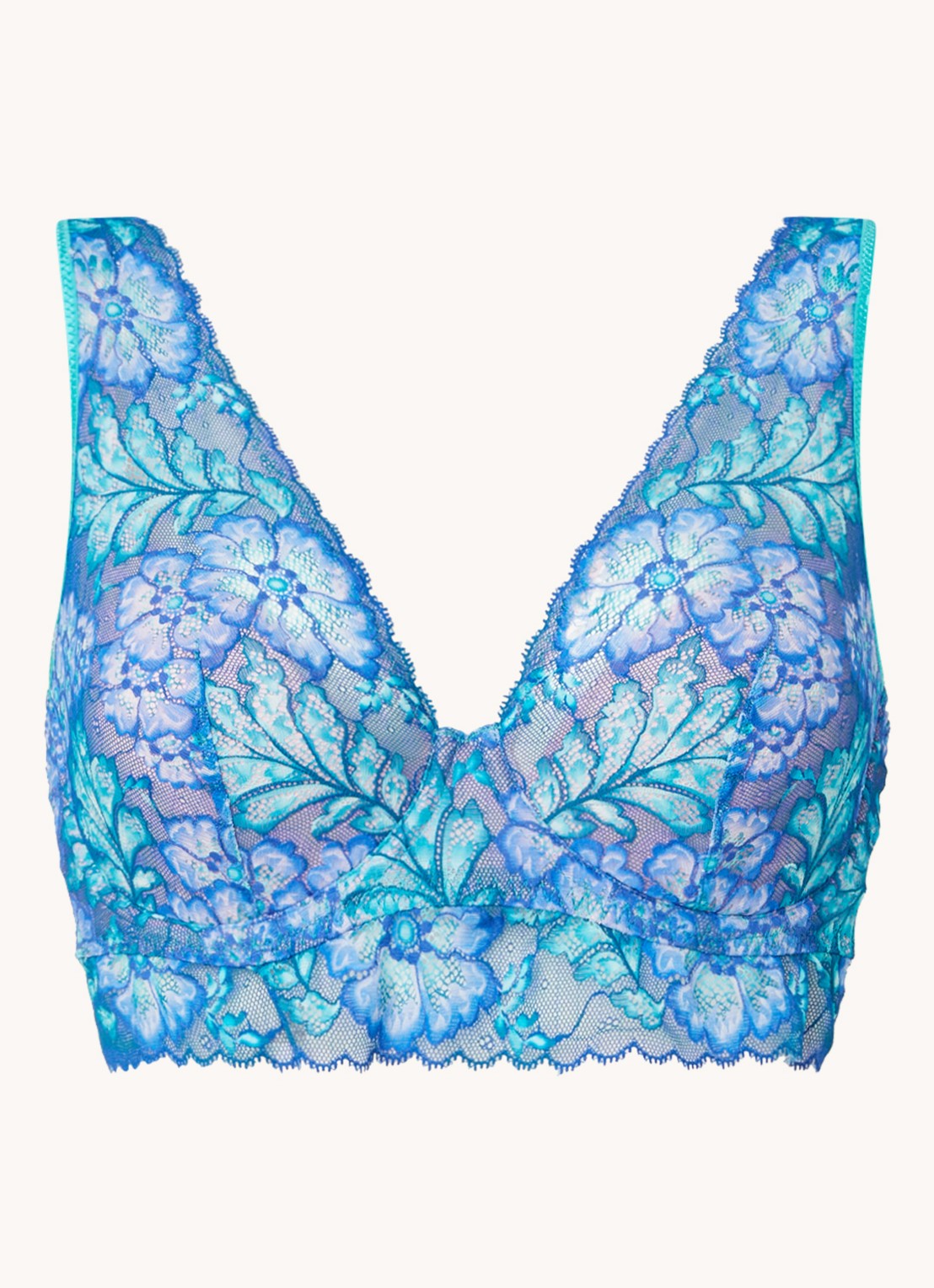 PrimaDonna Morro Bay voorgevormde bh met overlay van kant - voorkant 4 blauw