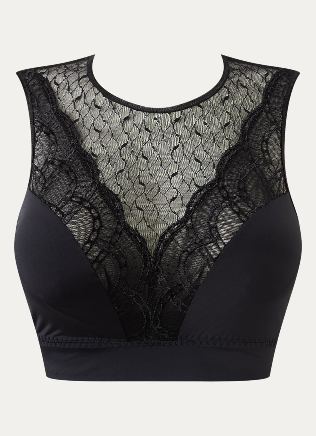 PrimaDonna Naica bralette met kant - voorkant zwart