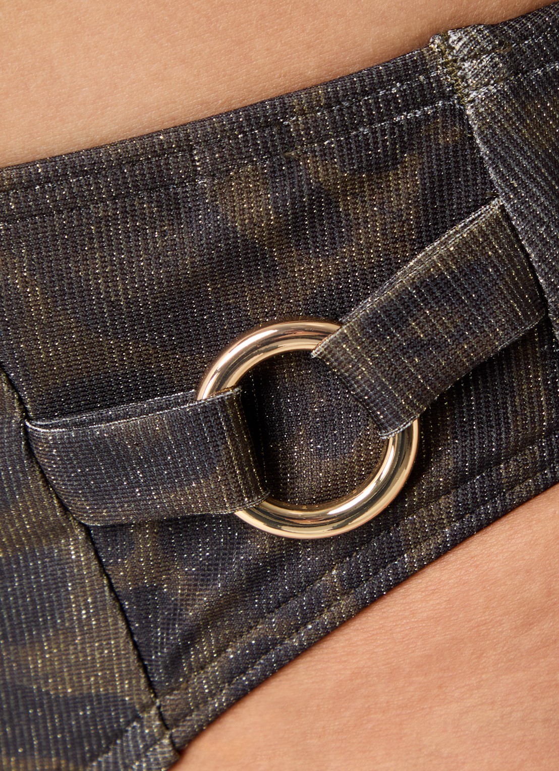 PrimaDonna Ratjada bikini slip met panterprint en lurex - detail 2 bronsgroen