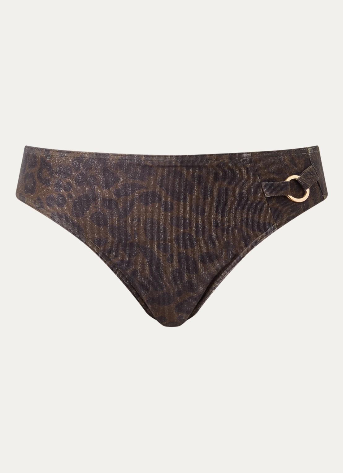 PrimaDonna Ratjada bikini slip met panterprint en lurex - voorkant 4 bronsgroen