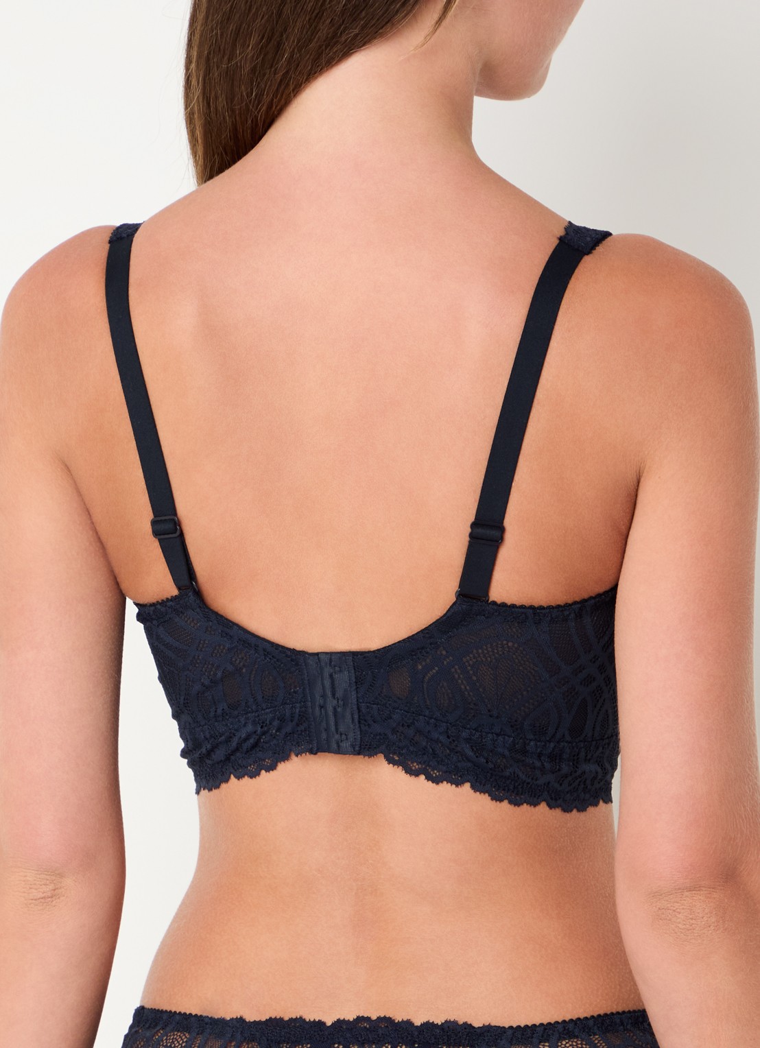 PrimaDonna Salerno bralette van kant - achterkant donkerblauw