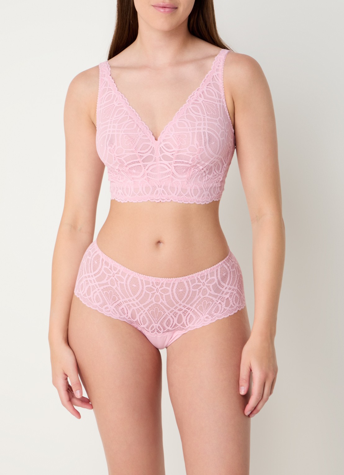 PrimaDonna Salerno bralette van kant - voorkant 2 roze
