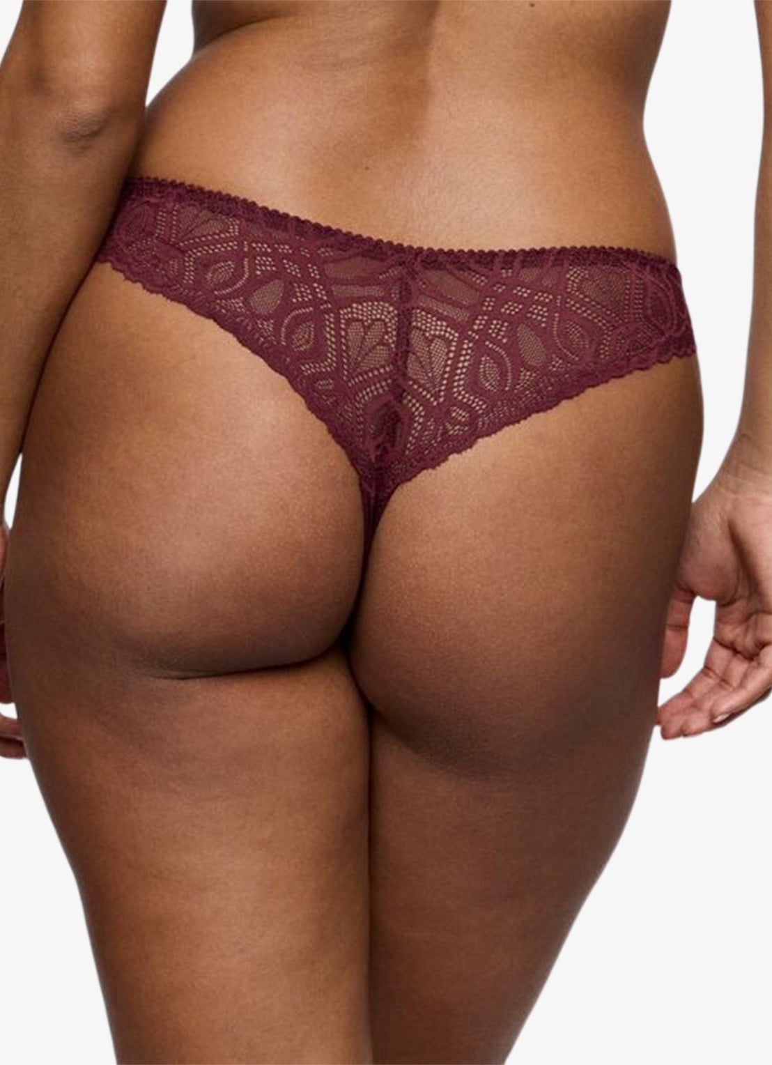 PrimaDonna Salerno string met kant - achterkant 3 bordeauxrood