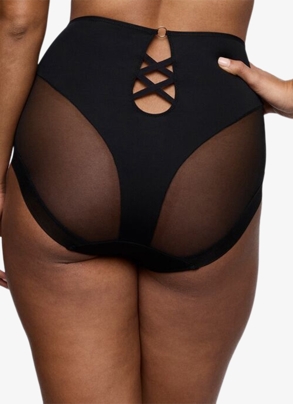PrimaDonna Sheary high waisted slip met mesh - achterkant 5 zwart
