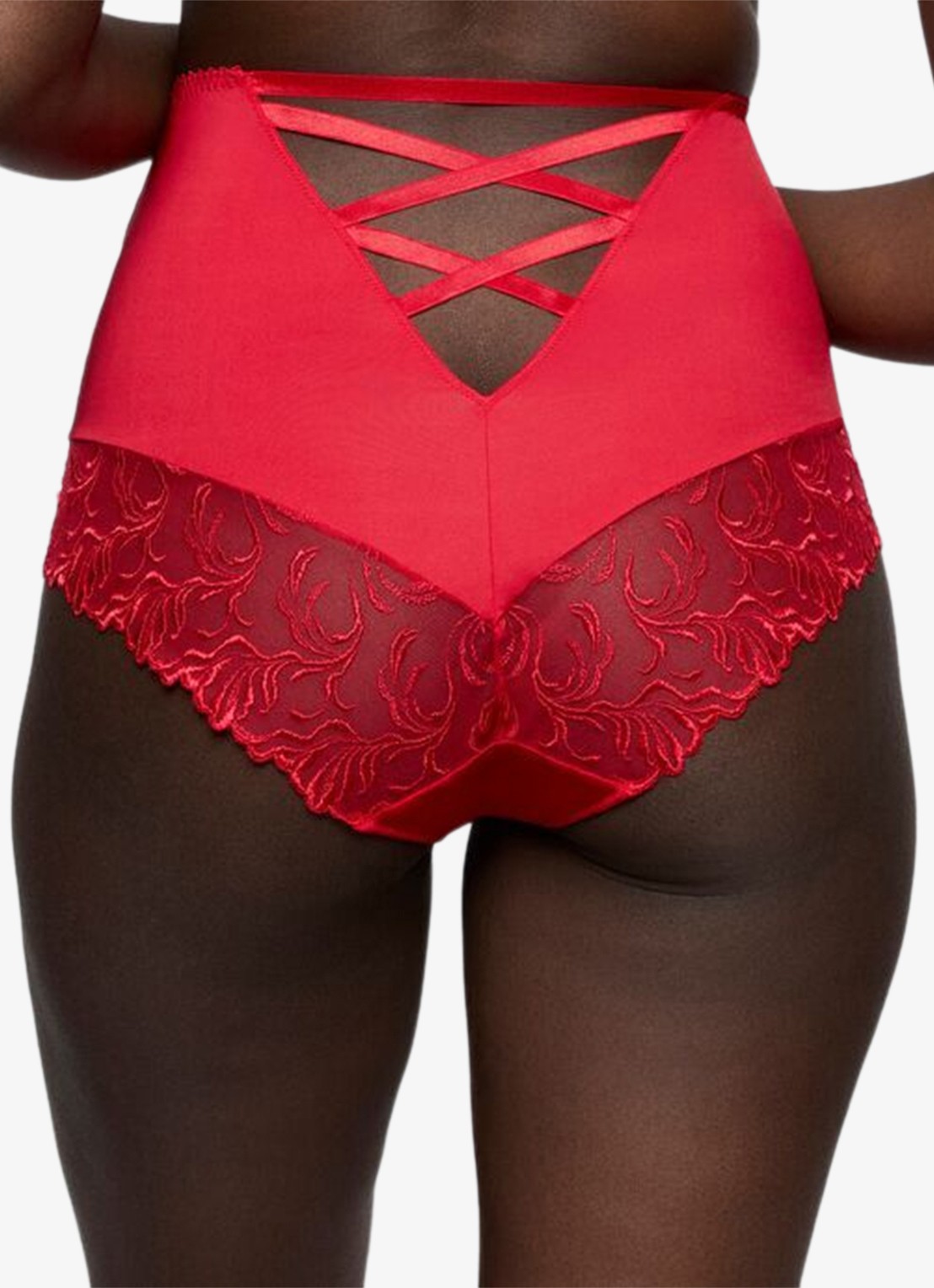 PrimaDonna Solisse high waisted shorty met borduring - achterkant 3 rood