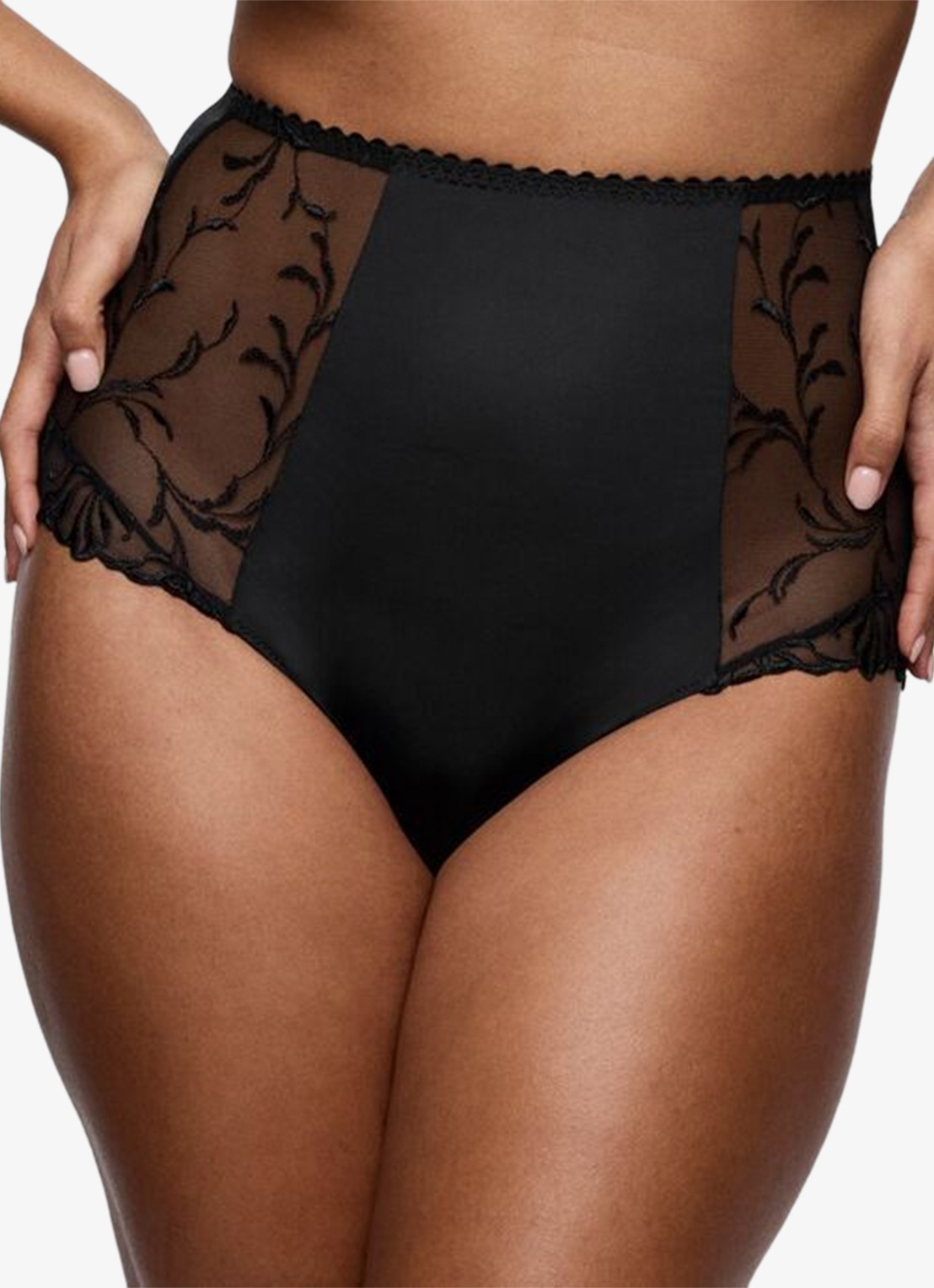 PrimaDonna Solisse high waisted shorty met borduring - detail zwart