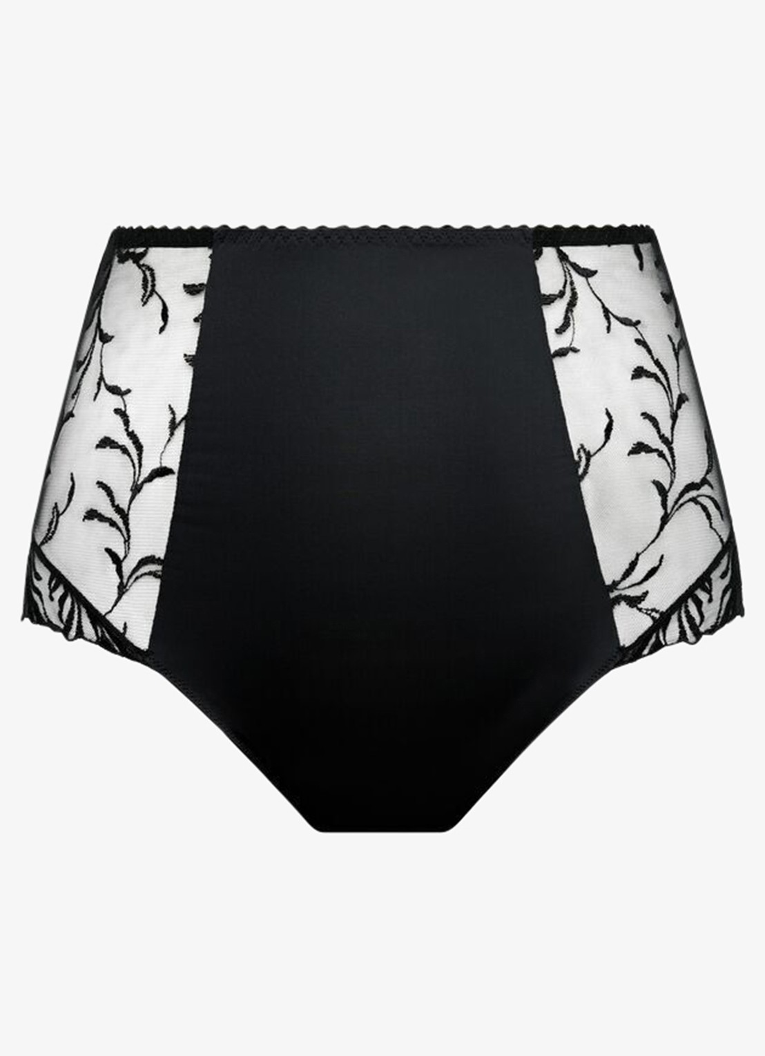 PrimaDonna Solisse high waisted shorty met borduring - voorkant 3 zwart