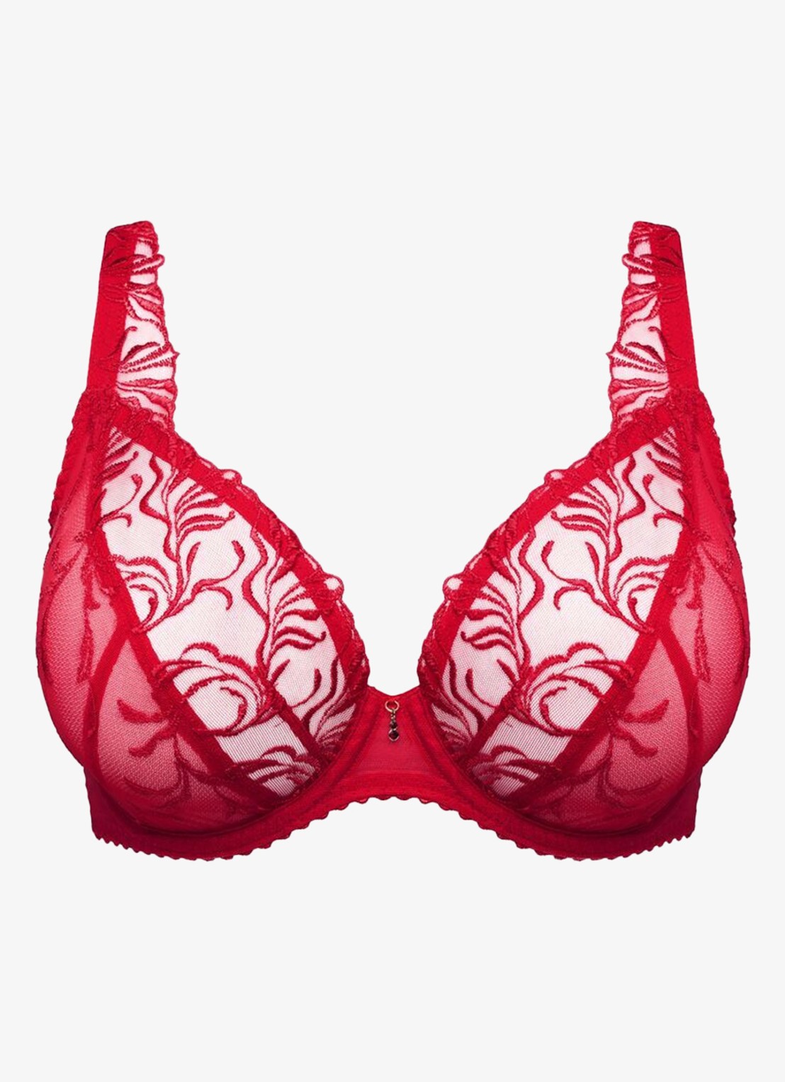 PrimaDonna Solisse plunge bh met borduring - voorkant rood