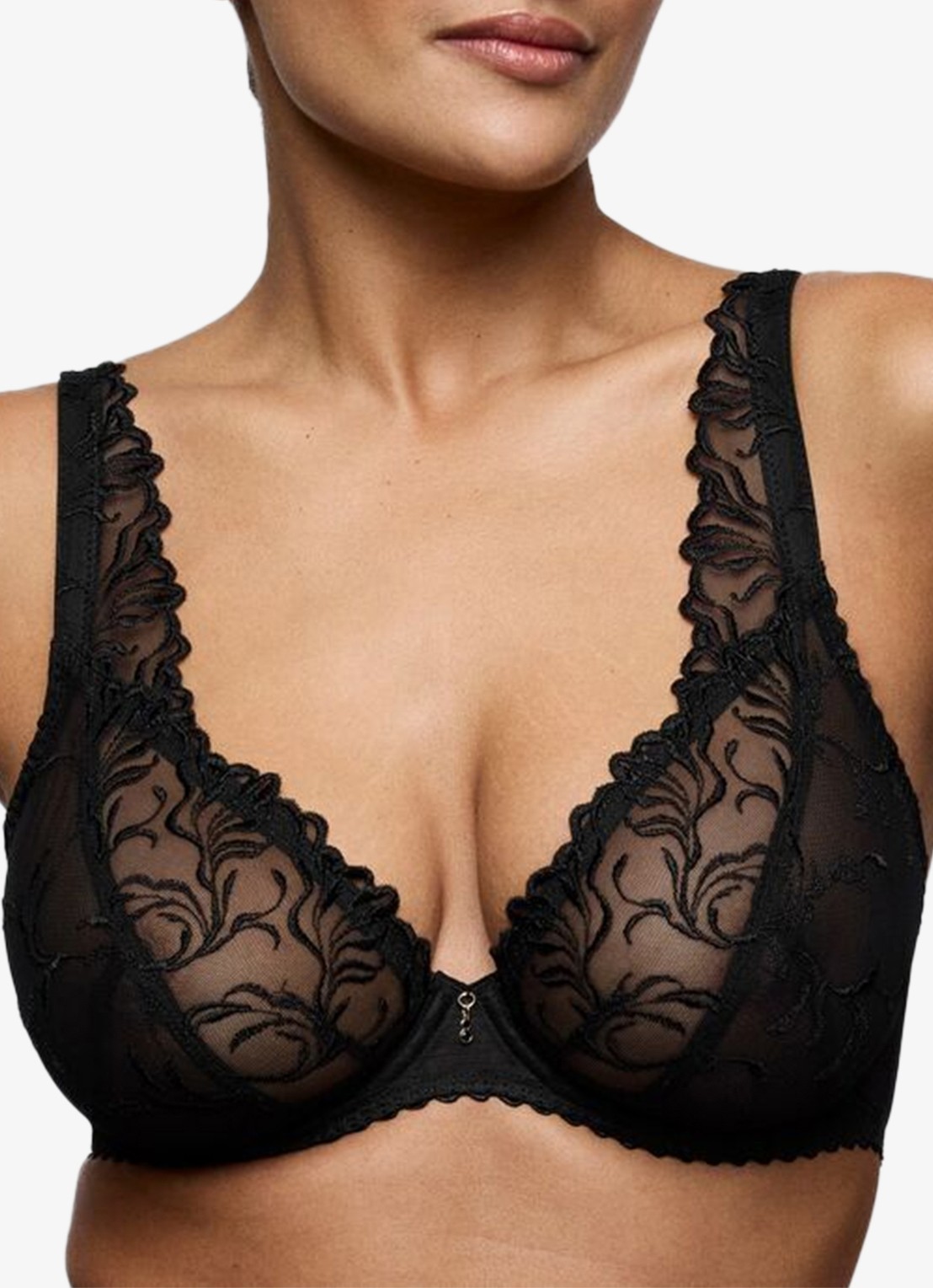 PrimaDonna Solisse plunge bh met borduring - detail 4 zwart