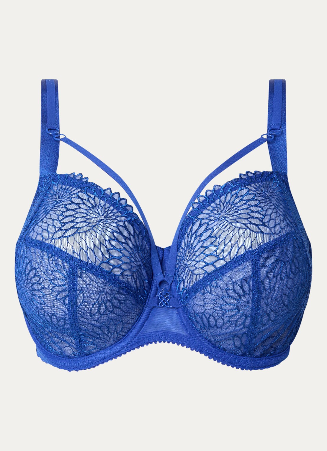 PrimaDonna Sophora beugel bh van mesh met borduring - voorkant 2 blauw