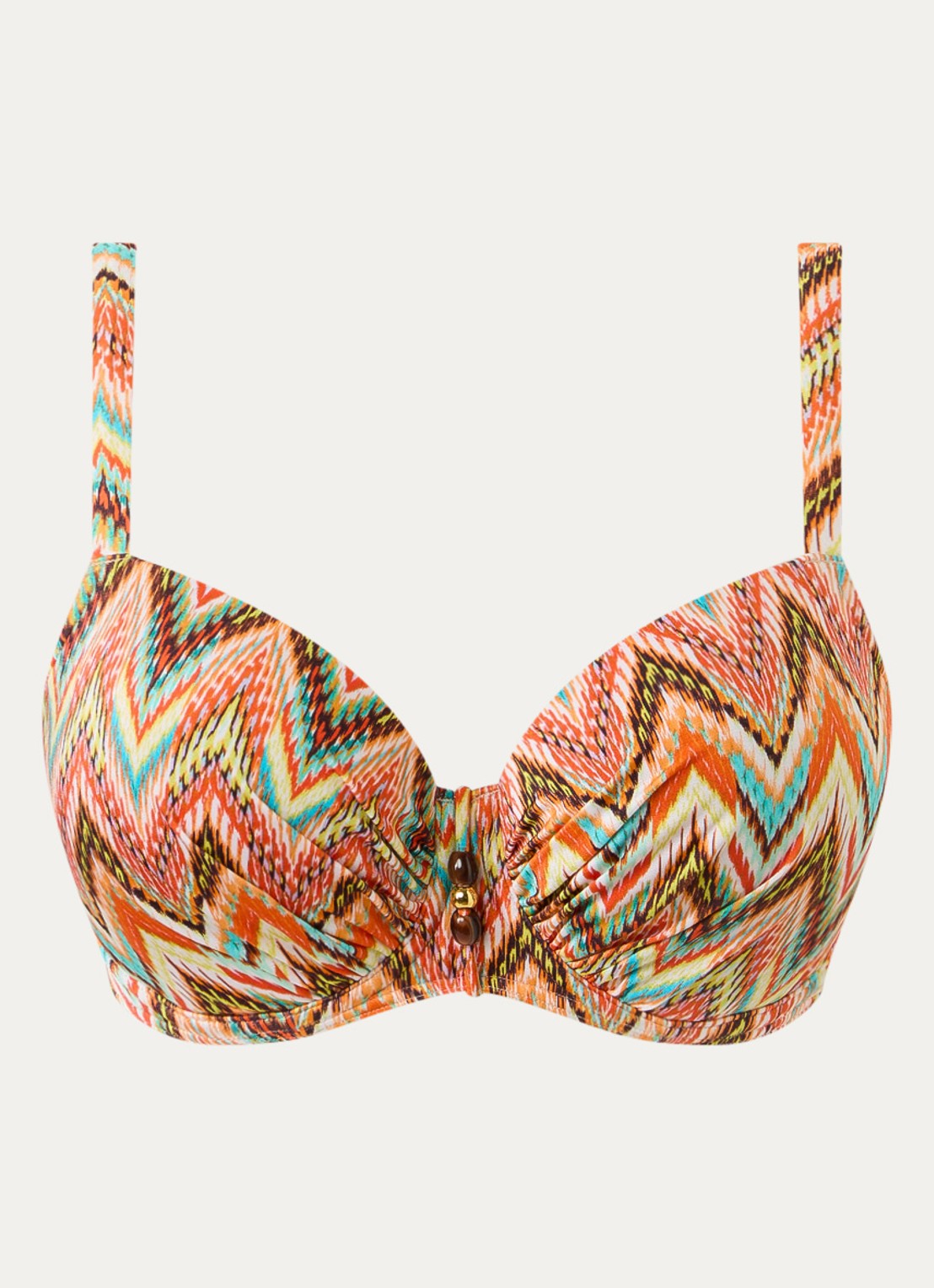 PrimaDonna Tubou bikinitop met beugel en print - voorkant oranje