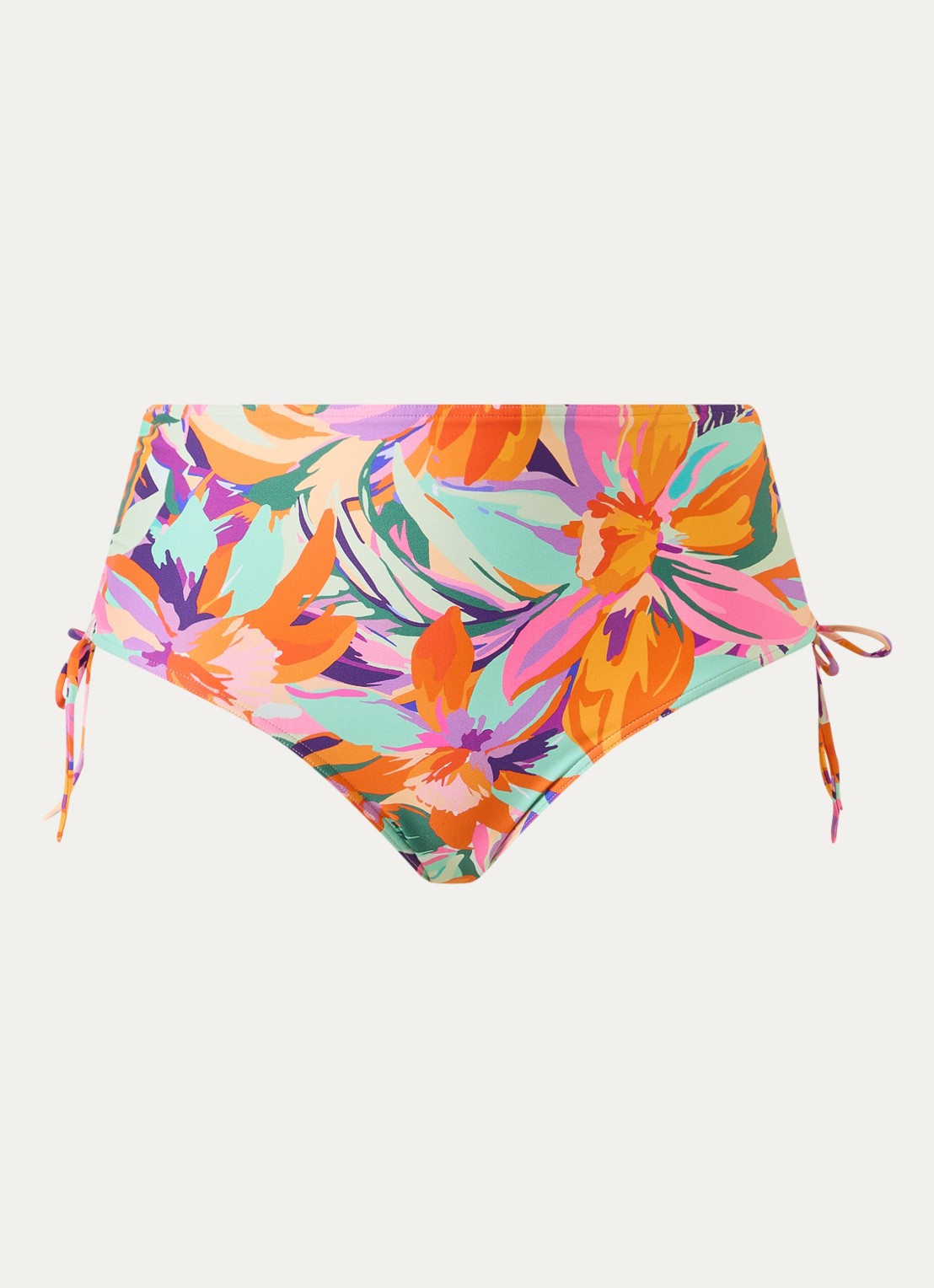 PrimaDonna Varadeo high waisted bikinislip met bloemenprint - voorkant 3 mint