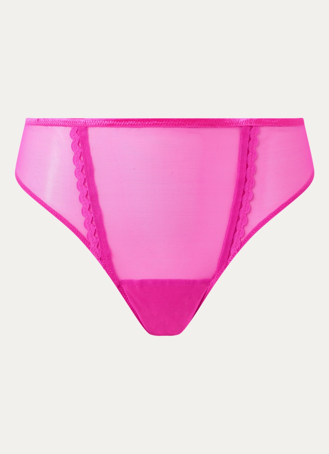 PrimaDonna Vivgirl string van mesh - voorkant 3 donkerroze