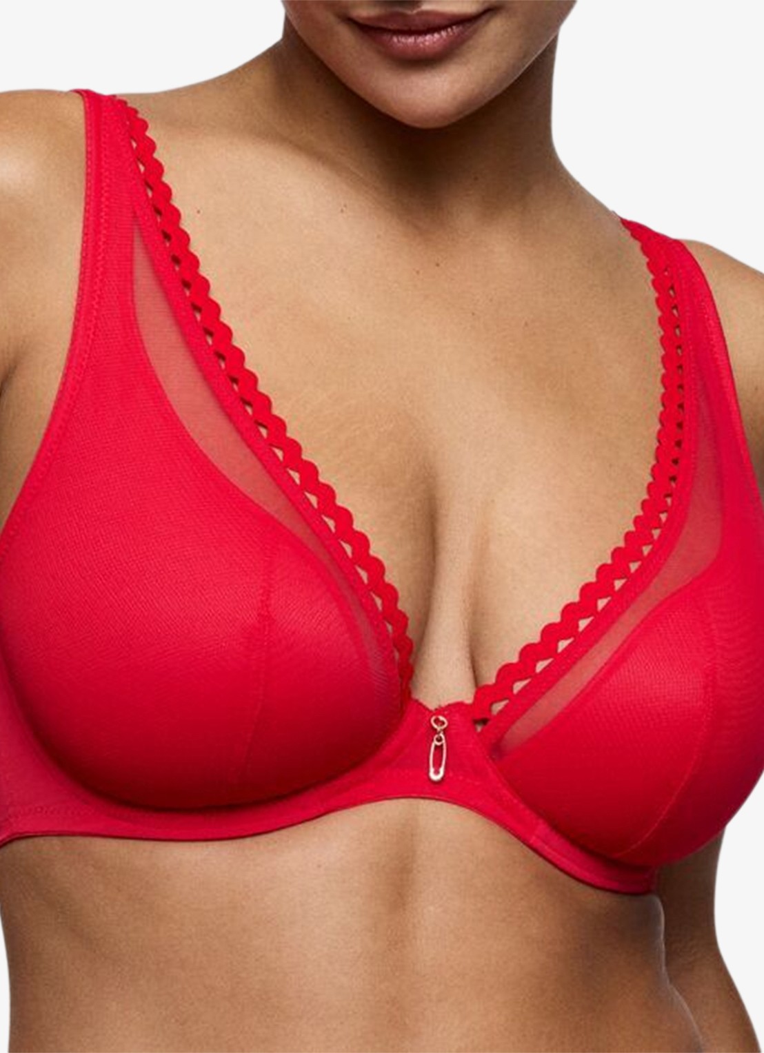 PrimaDonna Wowgirl beugel bh met overlay van mesh - detail 3 rood