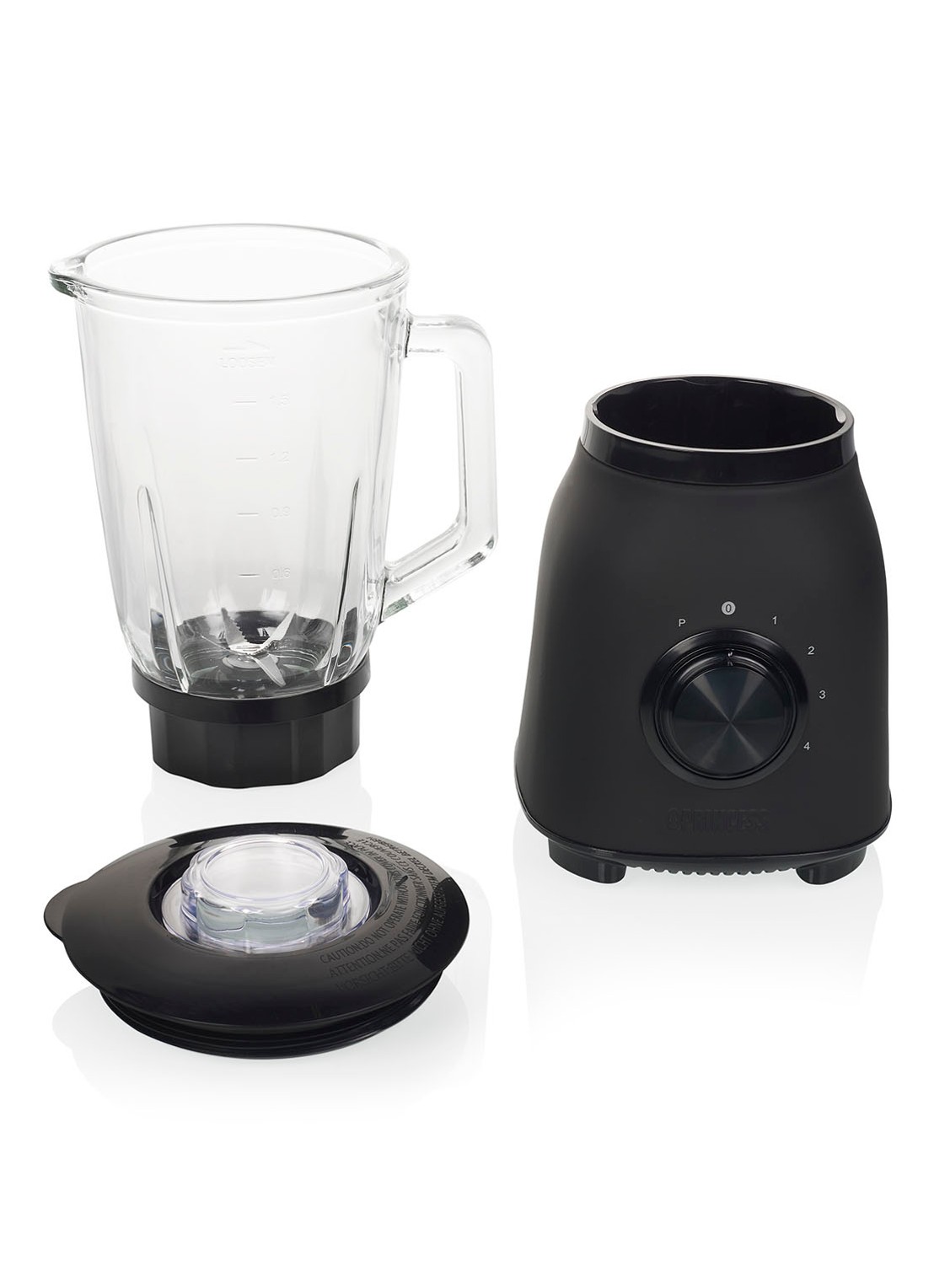 Princess Black Steel 1000 blender 1,5 liter 212092 - voorkant zwart