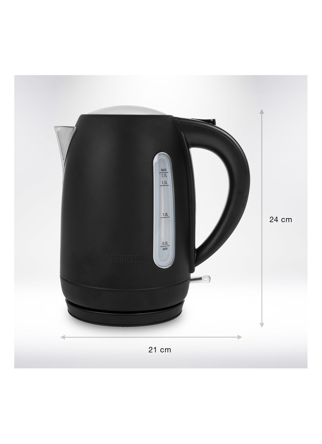 Princess Black Steel waterkoker 1,7 liter 236032 - detail 4 zwart