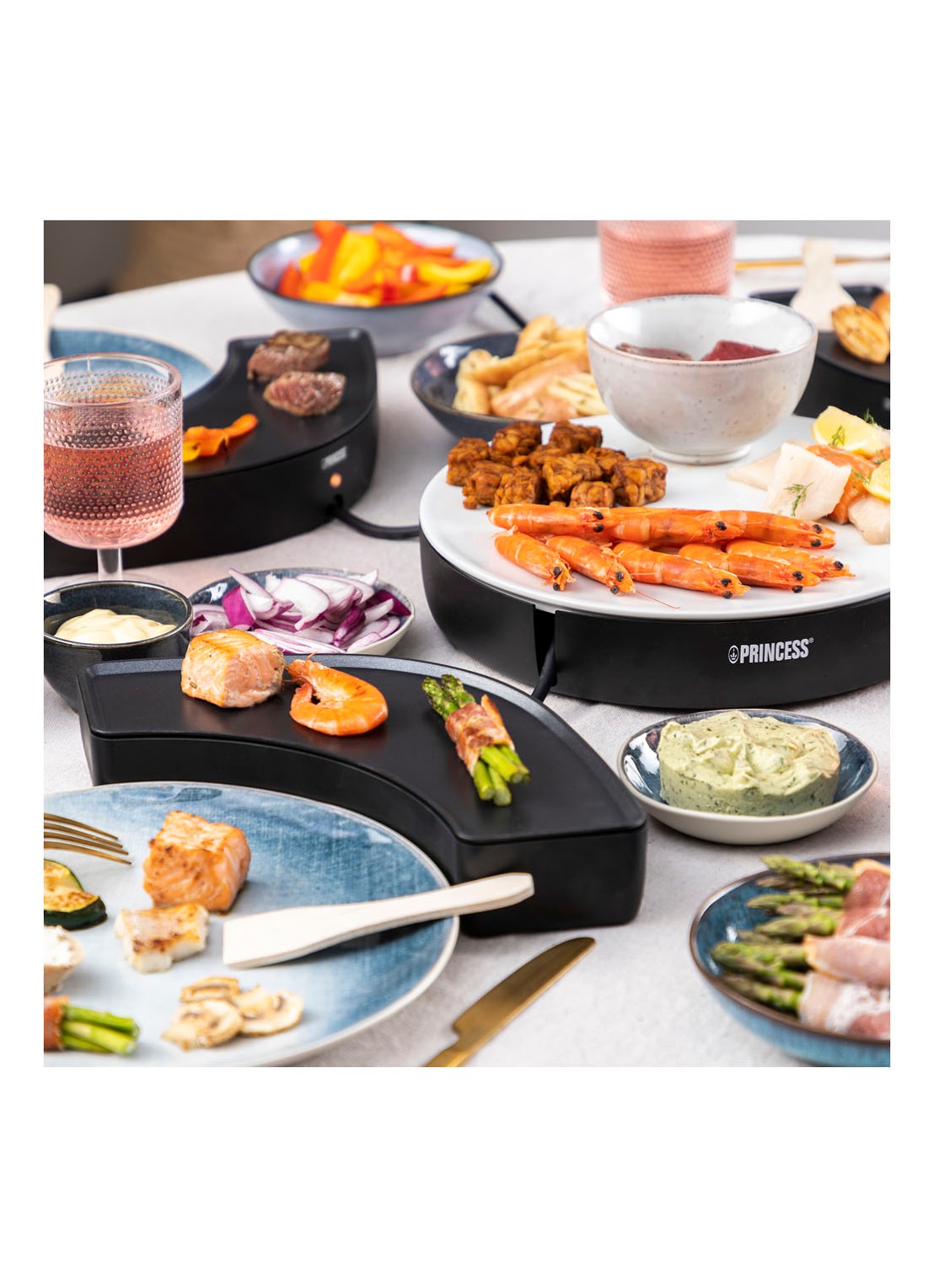 Princess Dinner4All Circle gourmetstel met vier individuele kookstations 103070 - detail 6 zwart