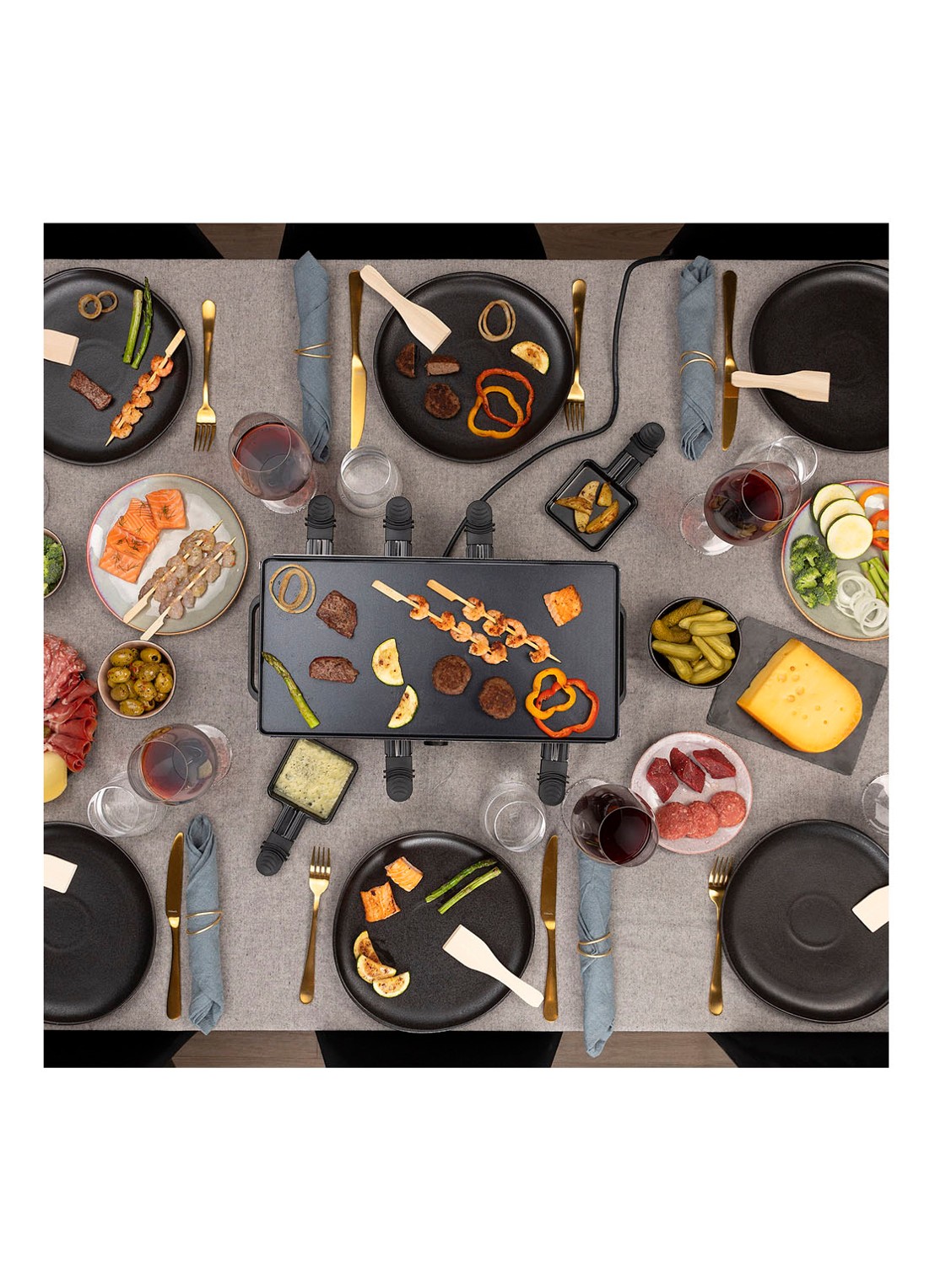 Princess Raclette 8 Grill Deluxe gourmetstel 162645 - detail 6 zilver