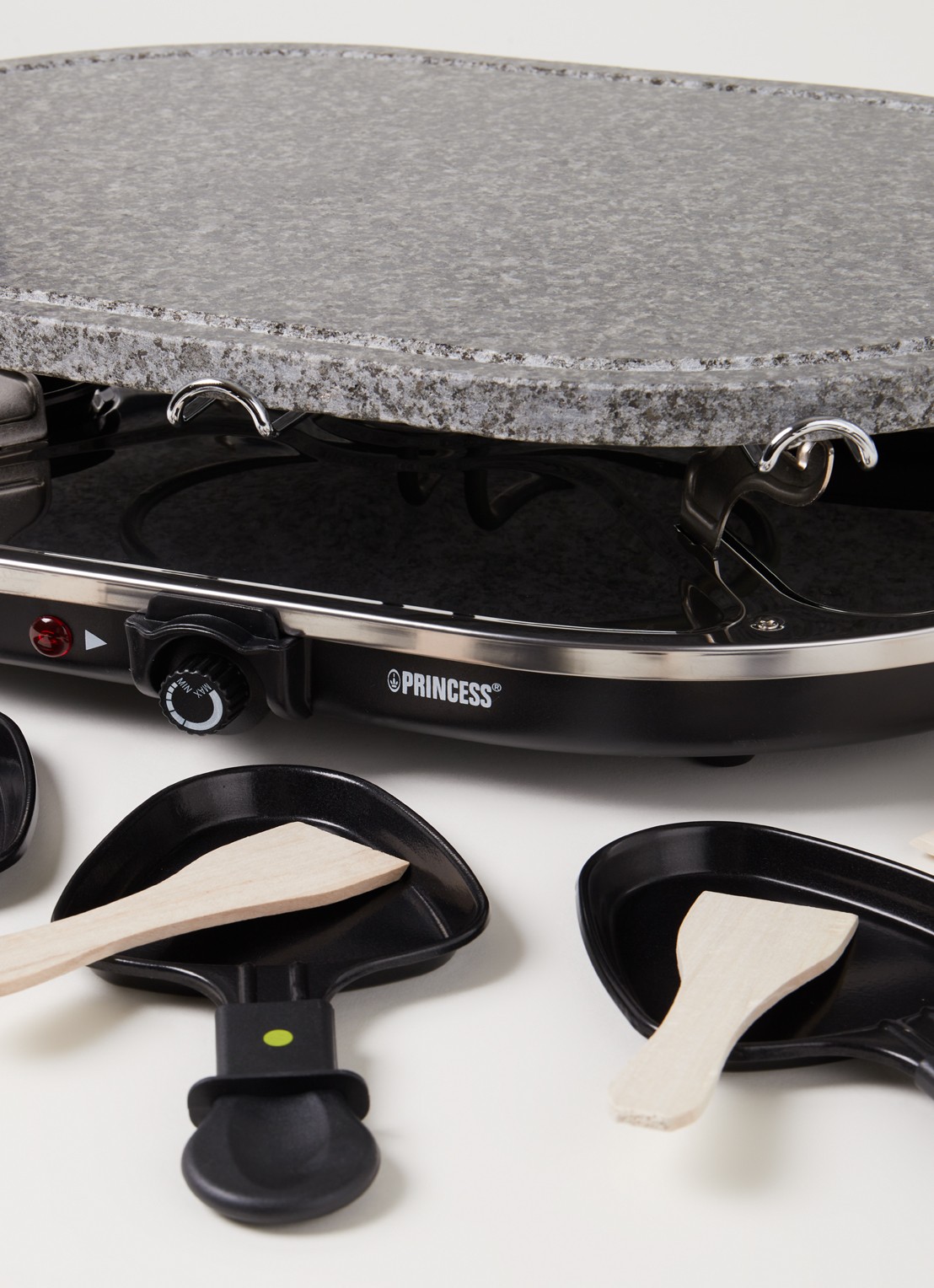 Princess Raclette 8 Oval Stone Grill Party gourmetstel 162720 - detail 3 zwart