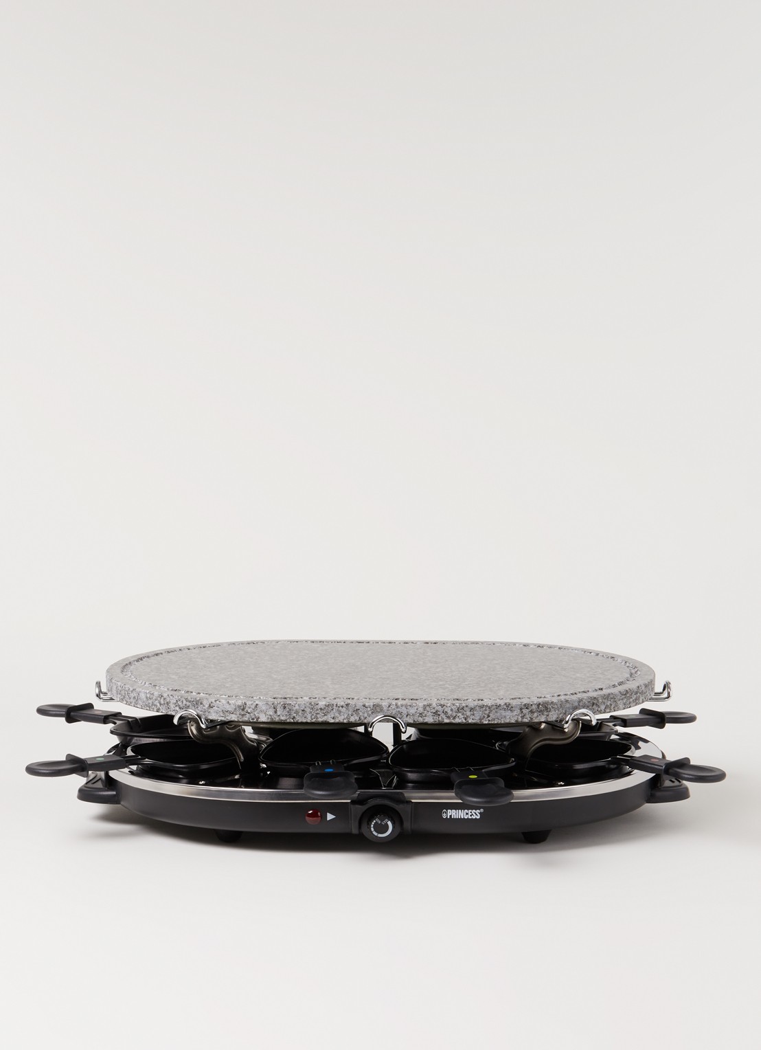 Princess Raclette 8 Oval Stone Grill Party gourmetstel 162720 - voorkant 2 zwart