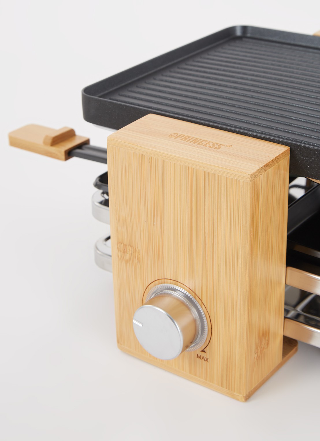 Princess Raclette Pure 4 gourmetstel 162950 - detail zwart