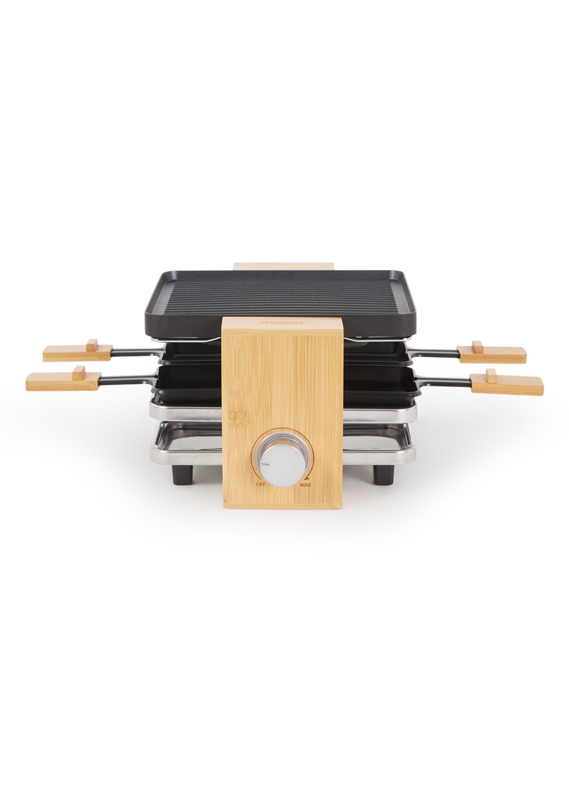 Princess Raclette Pure 4 gourmetstel 162950 - voorkant 2 zwart