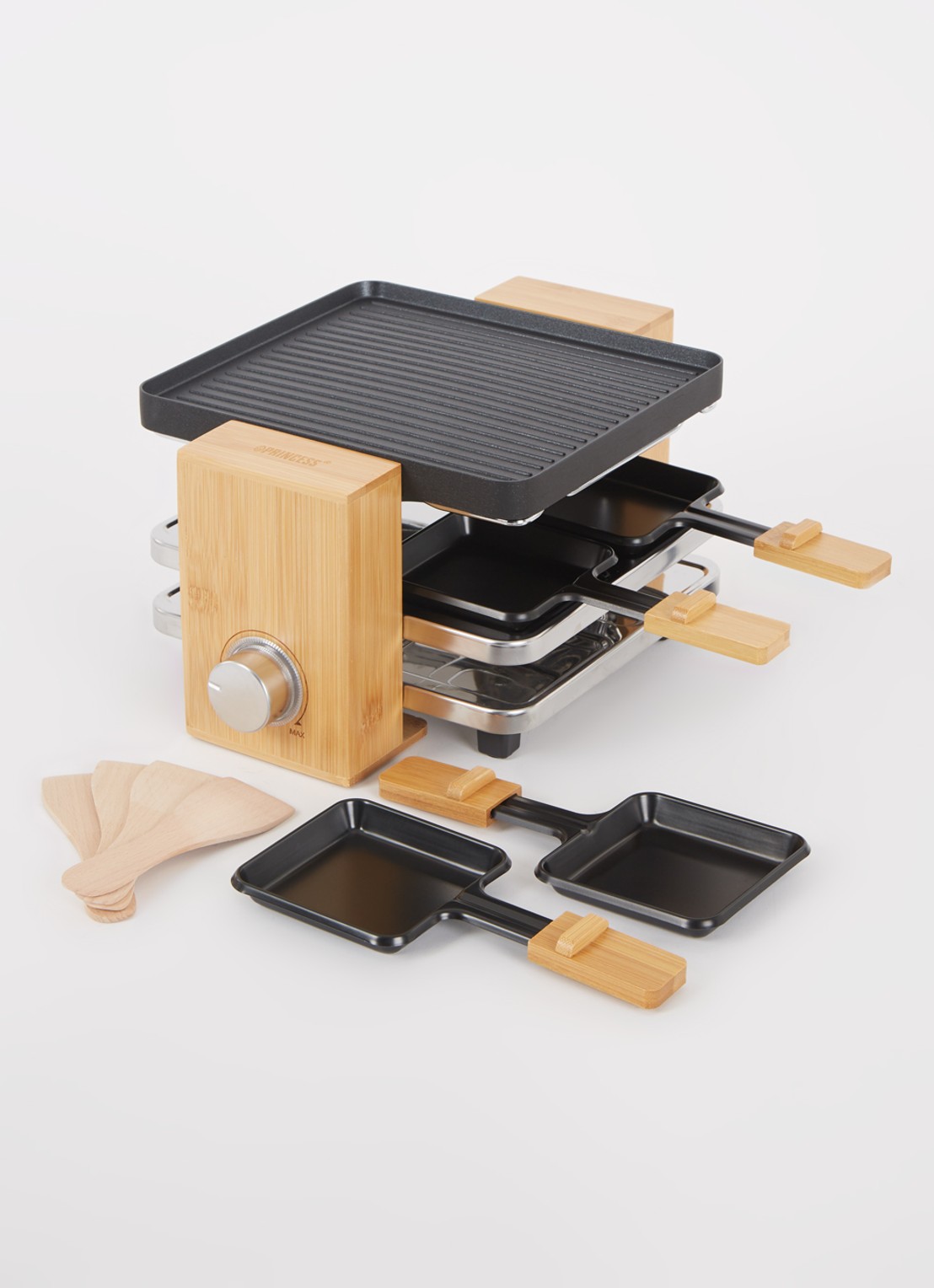 Princess Raclette Pure 4 gourmetstel 162950 - voorkant 3 zwart