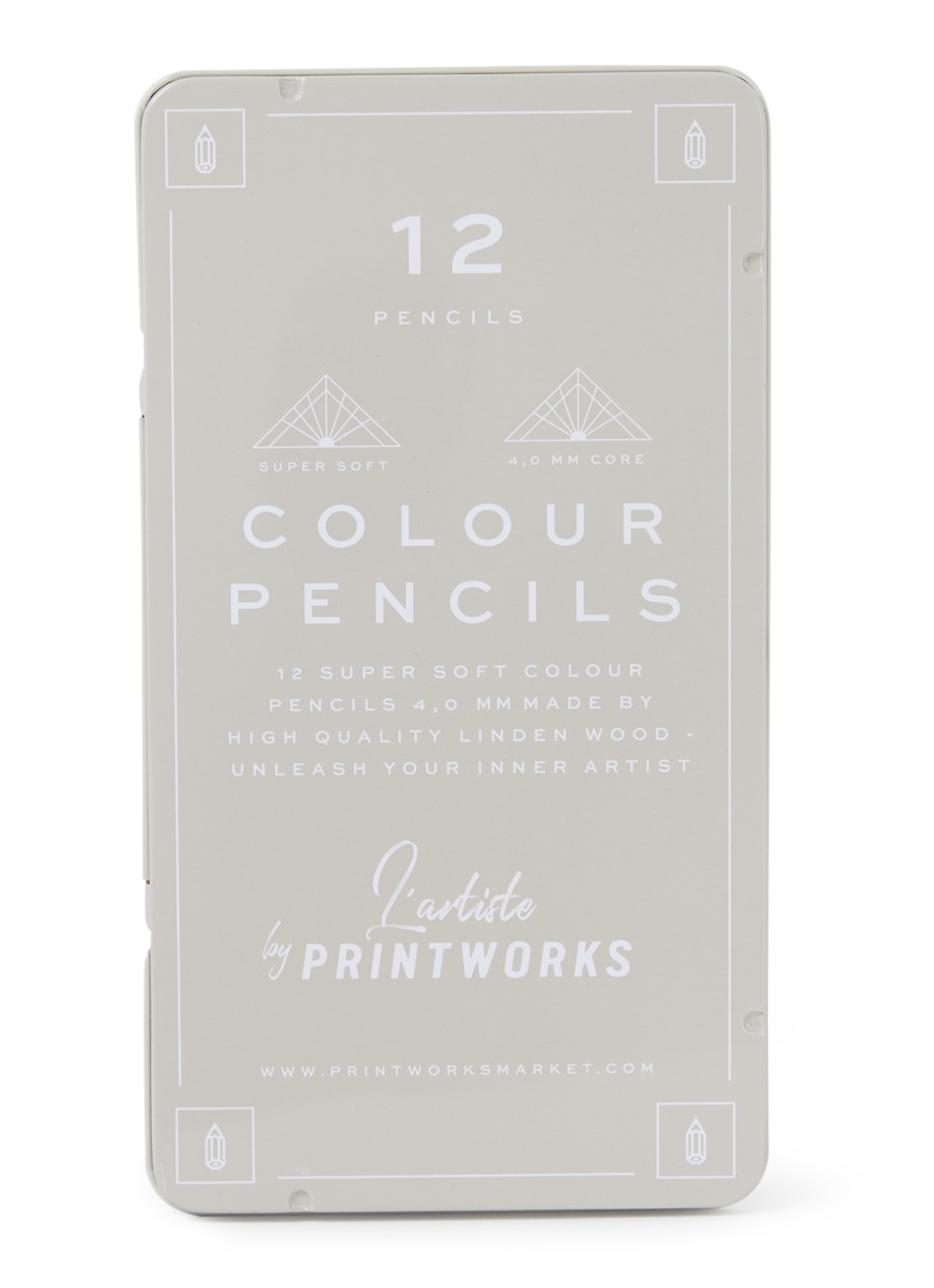 PRINTWORKS Classic kleurpotloden set van 12 - voorkant multicolor