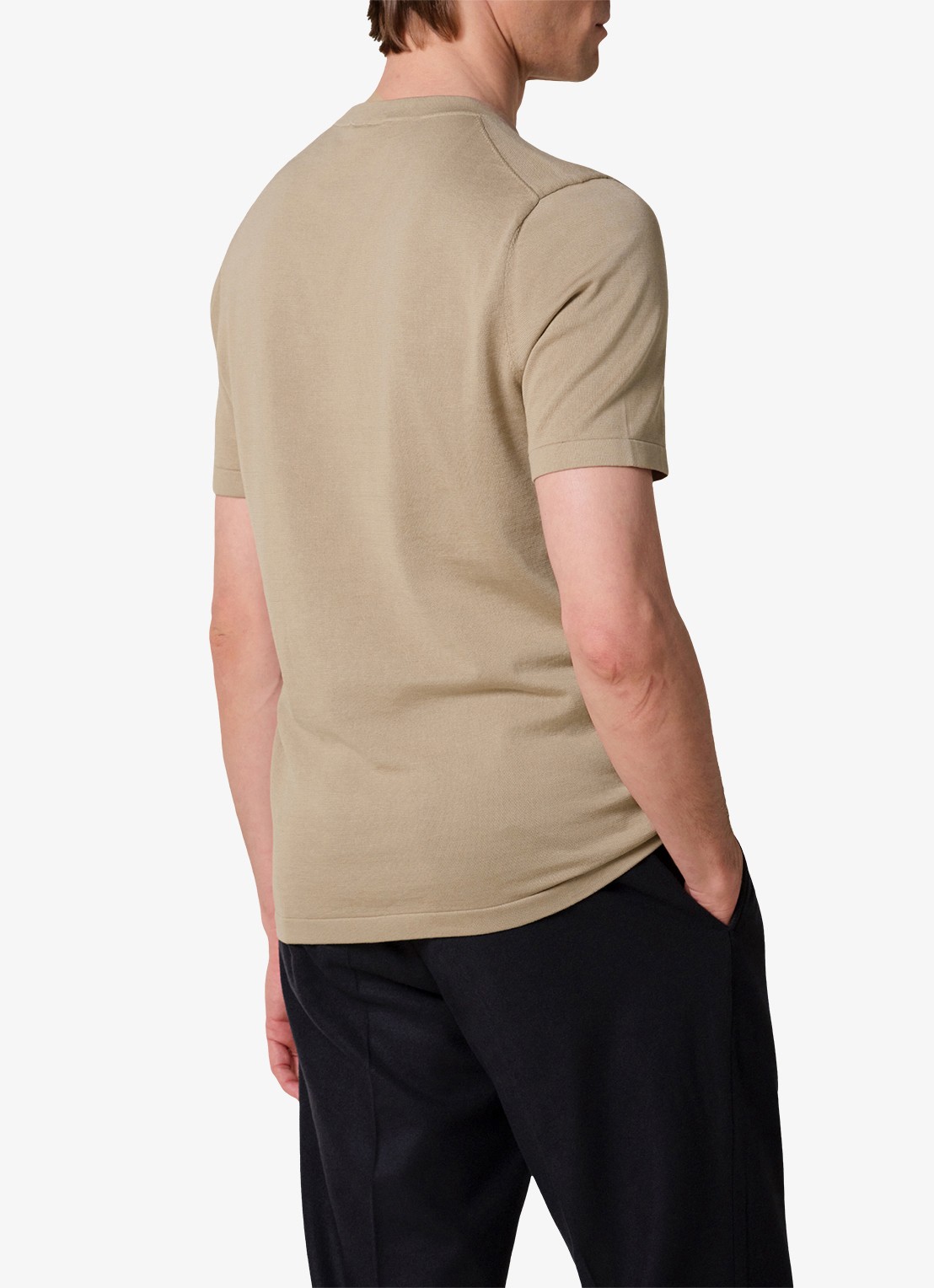 Profuomo Aero ease T-shirt met stretch - achterkant beige