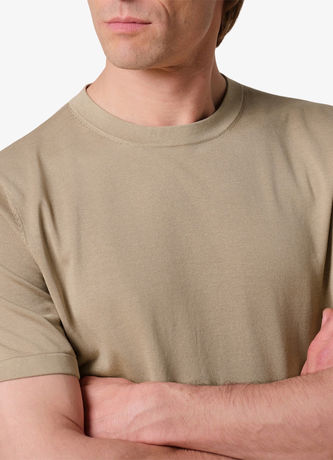 Profuomo Aero ease T-shirt met stretch - detail 6 beige