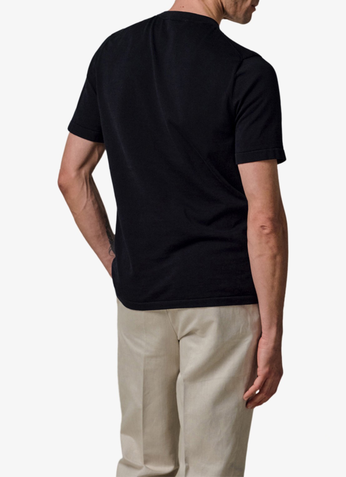 Profuomo Aero ease T-shirt met stretch - achterkant 3 donkerblauw