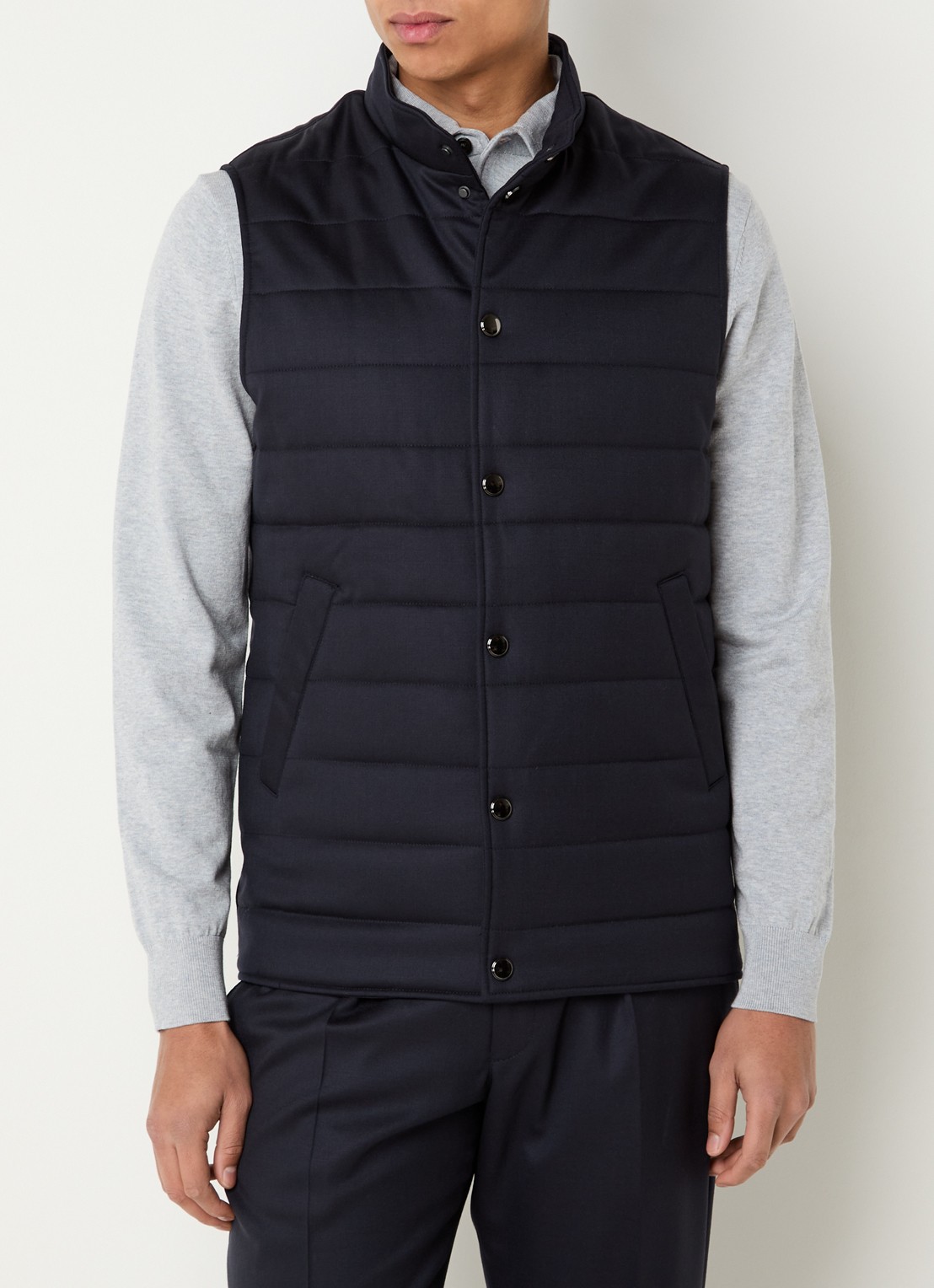 Profuomo Bodywarmer met steekzakken - detail donkerblauw