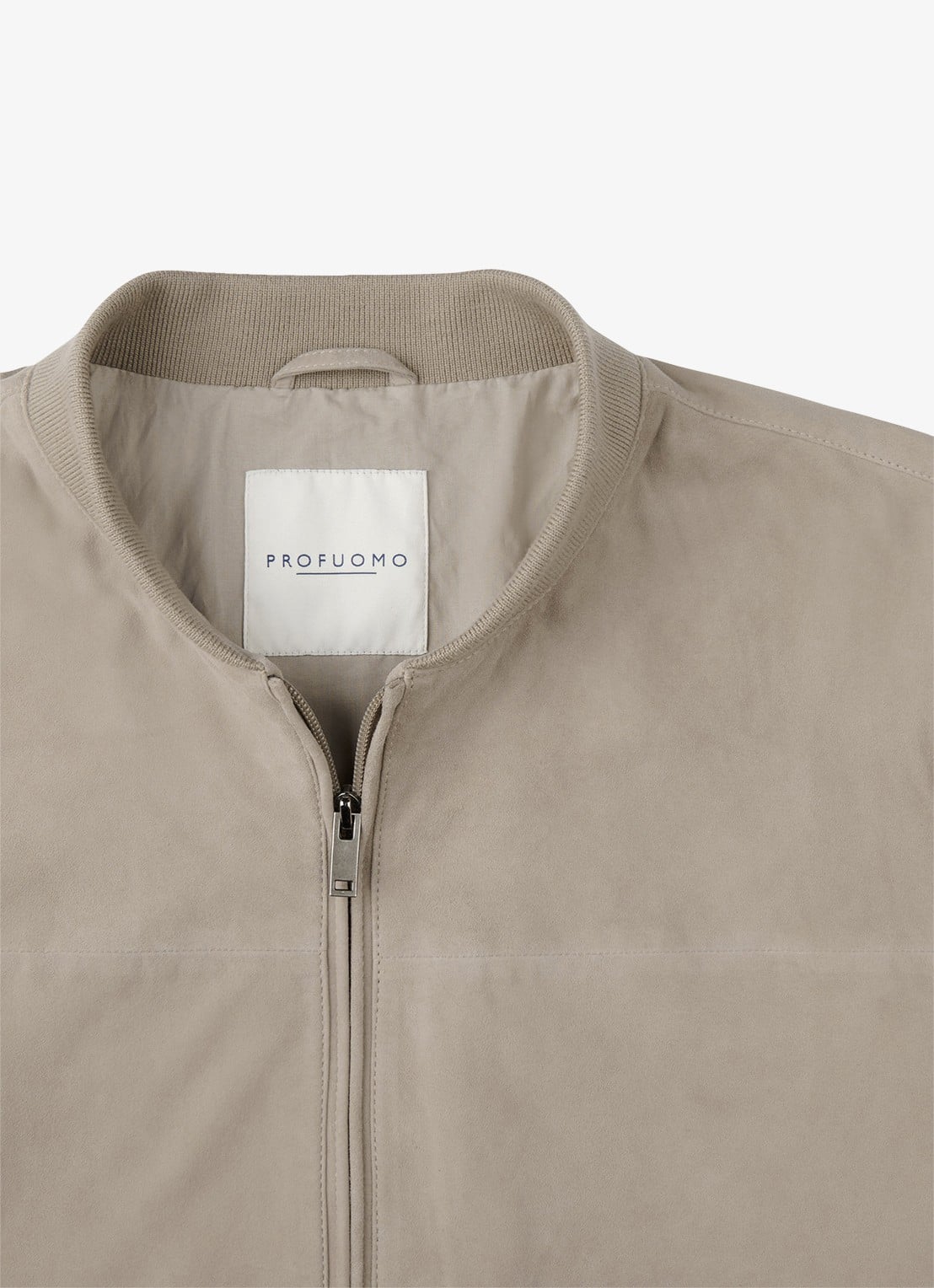 Profuomo Bomber van suede - detail 3 beige