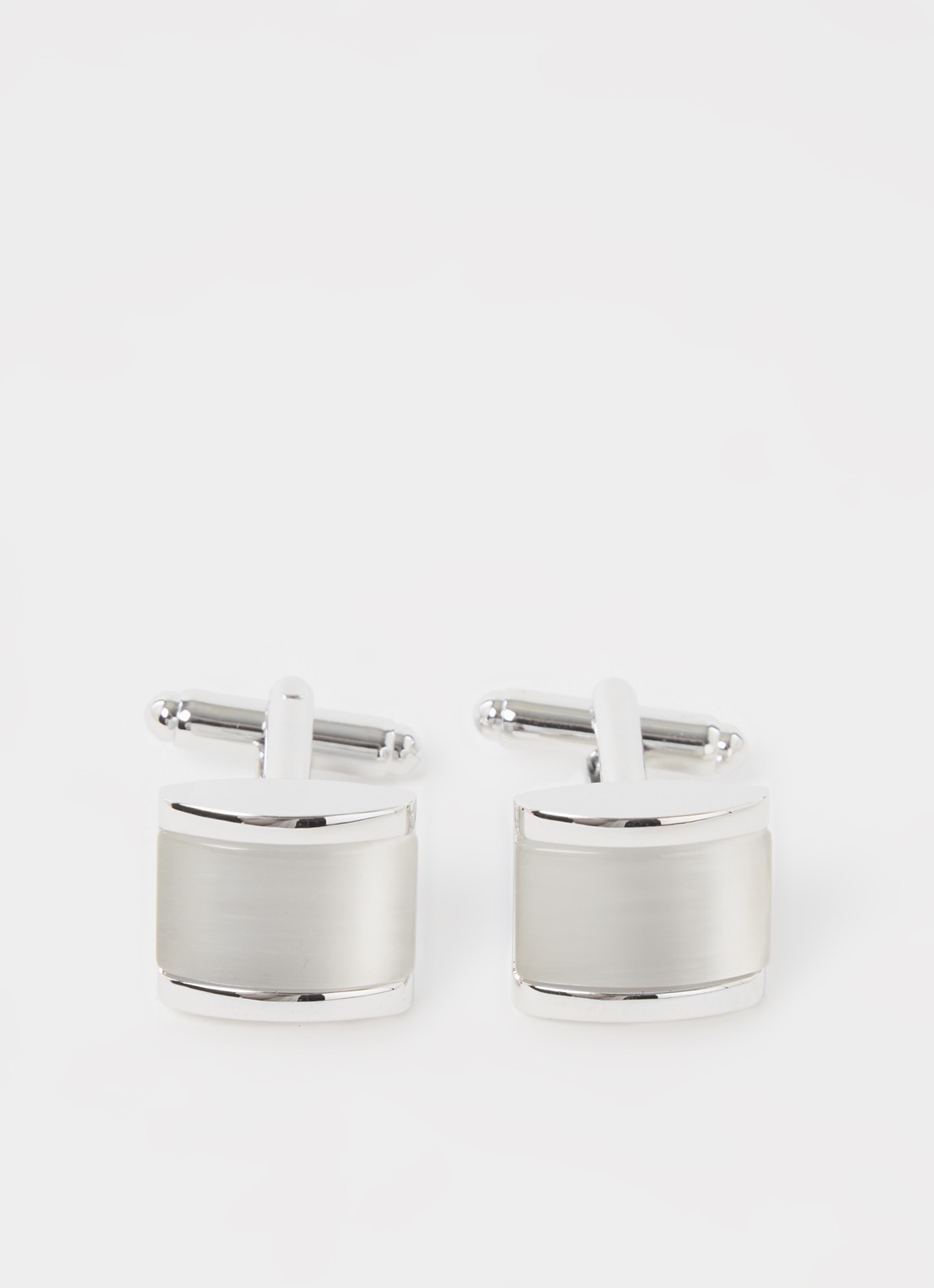Profuomo Cat's eye manchetknopen - voorkant 2 zilver