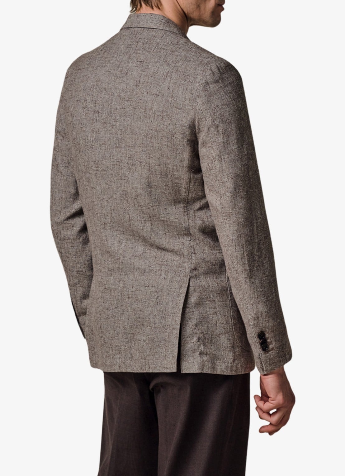 Profuomo Colbert in wolblend - achterkant lichtbruin