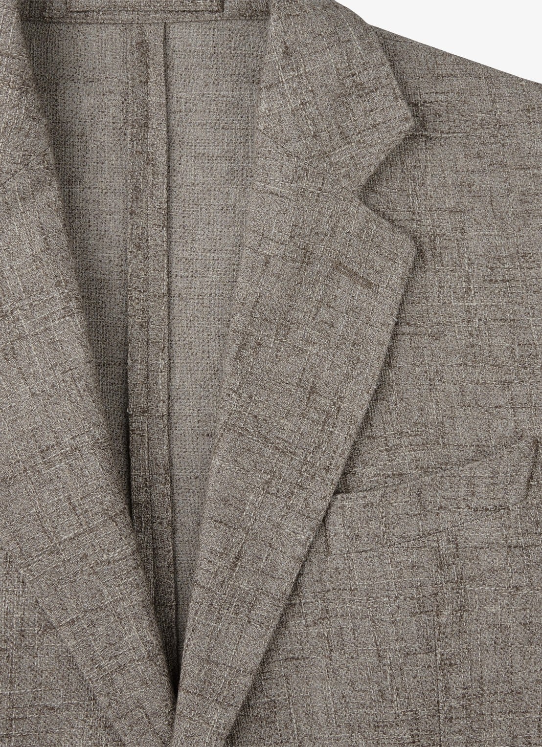 Profuomo Colbert in wolblend - detail 4 lichtbruin