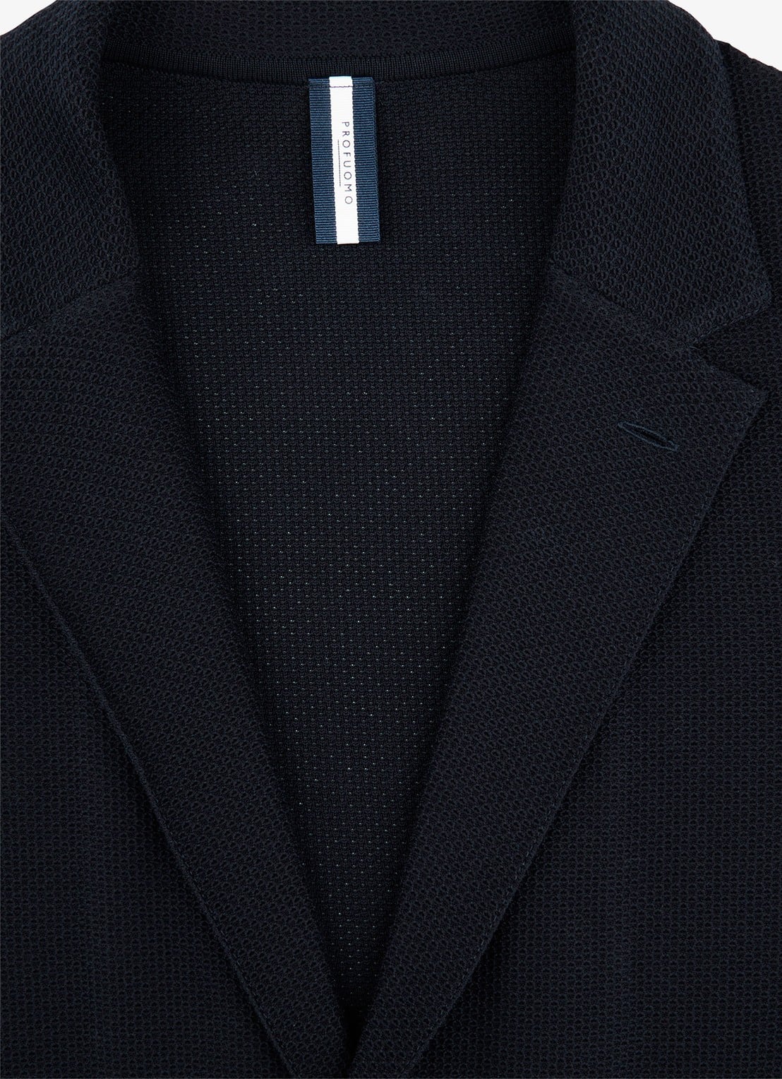 Profuomo Colbert van wol - detail 3 donkerblauw