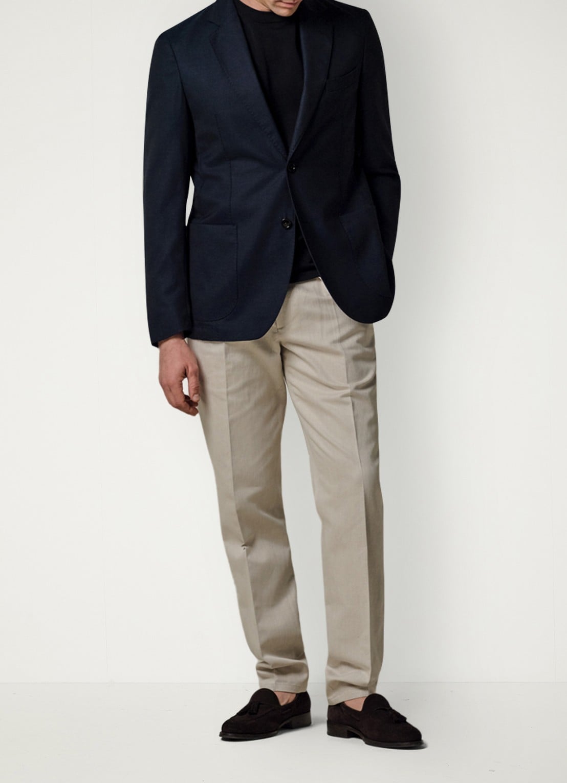 Profuomo Colbert van wol - voorkant 6 donkerblauw