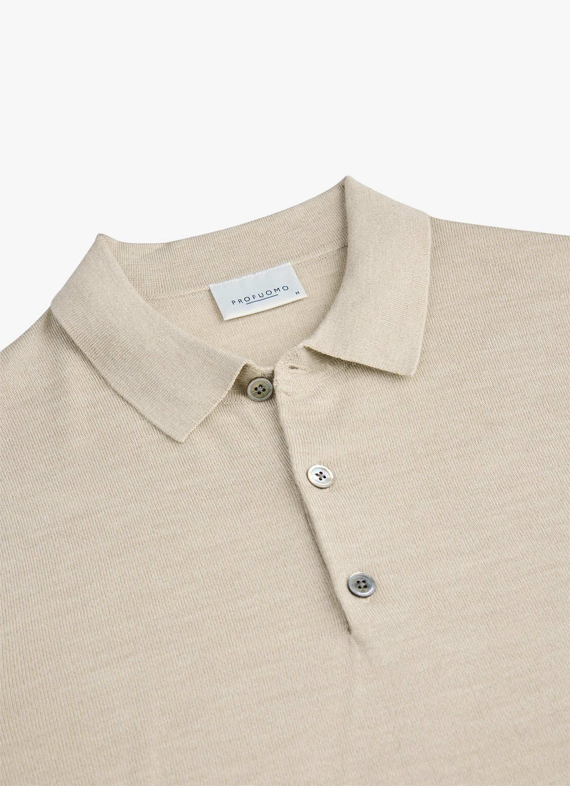 Profuomo Fijmngebreide trui van wol met polokraag - detail 2 donkerblauw